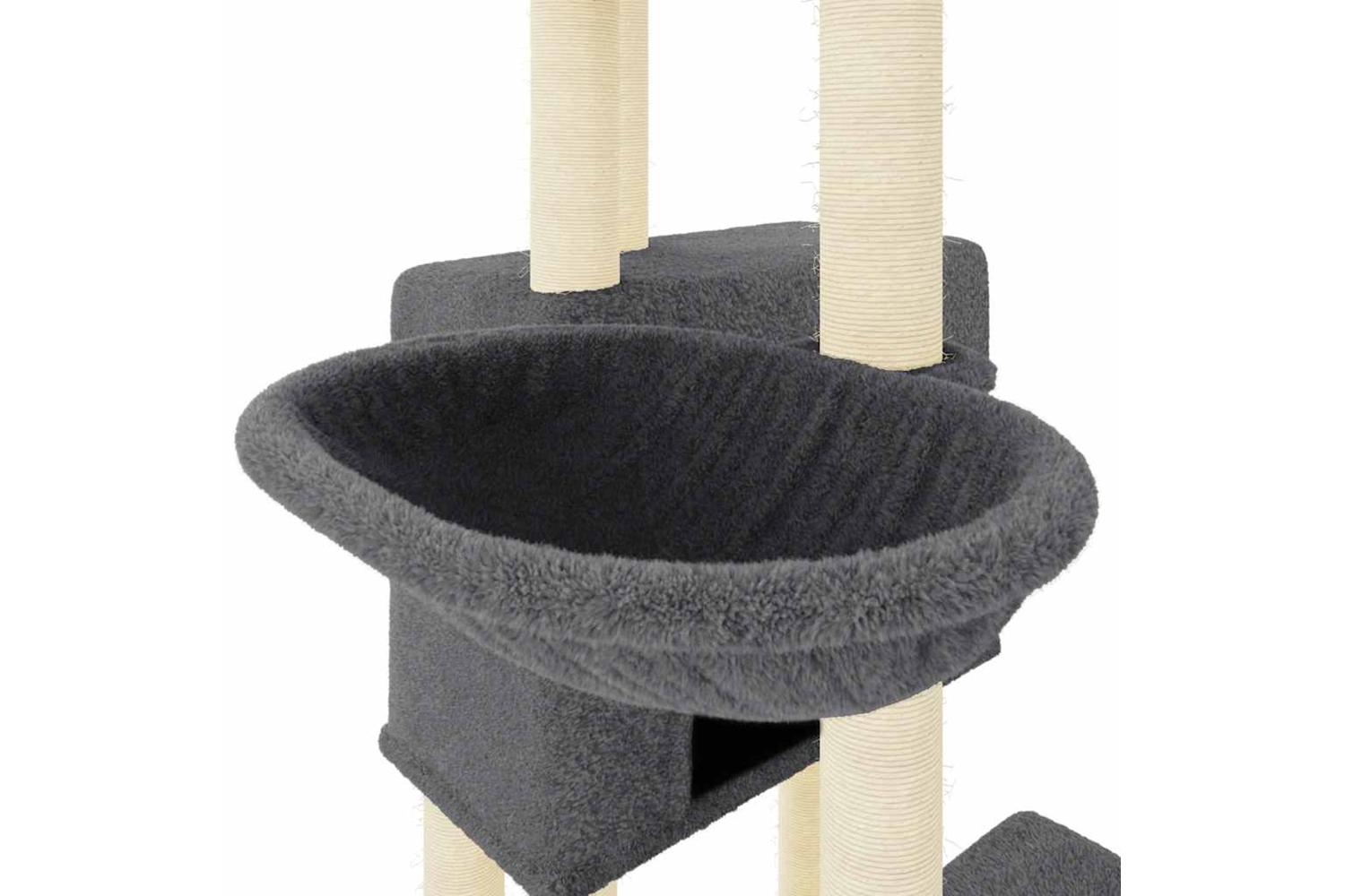 Vidaxl Cat Tree With Sisal Scratching Posts Dark Grey 122 Cm-7