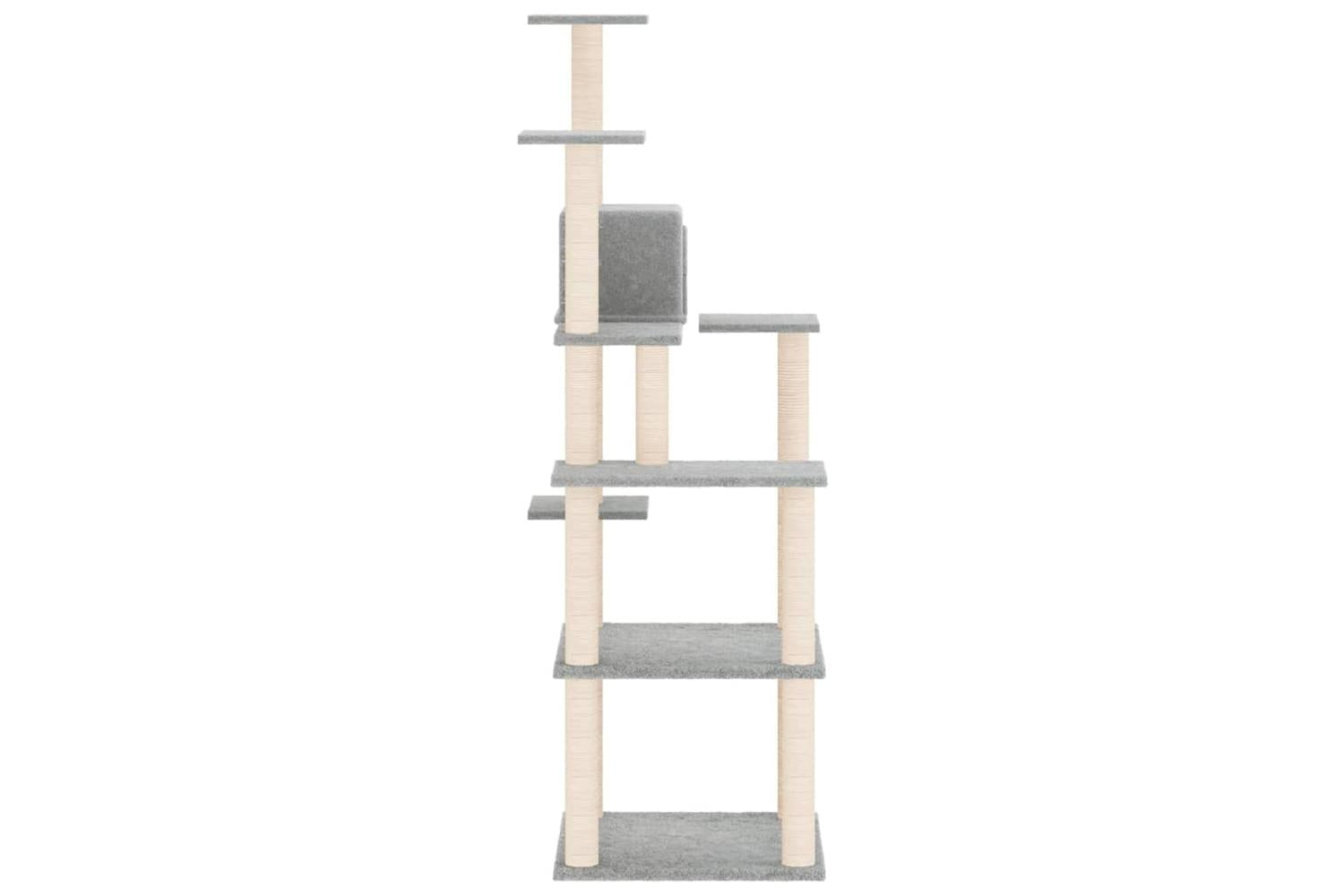 Vidaxl Cat Tree With Sisal Scratching Posts Light Grey 153 Cm-4