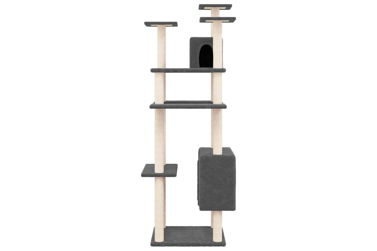 Vidaxl Cat Tree With Sisal Scratching Posts Dark Grey 162 Cm-3