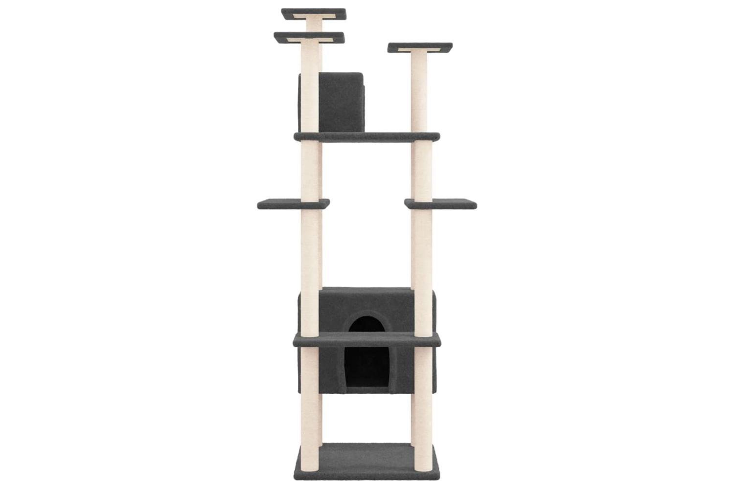 Vidaxl Cat Tree With Sisal Scratching Posts Dark Grey 162 Cm-4