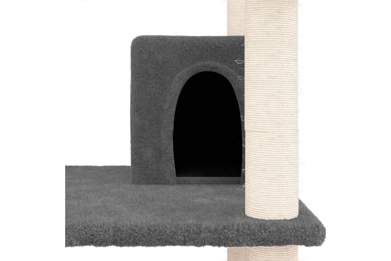Vidaxl Cat Tree With Sisal Scratching Posts Dark Grey 162 Cm-6