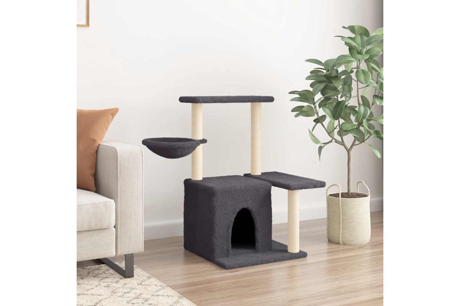 Vidaxl Cat Tree With Sisal Scratching Posts Dark Grey 83 Cm-3