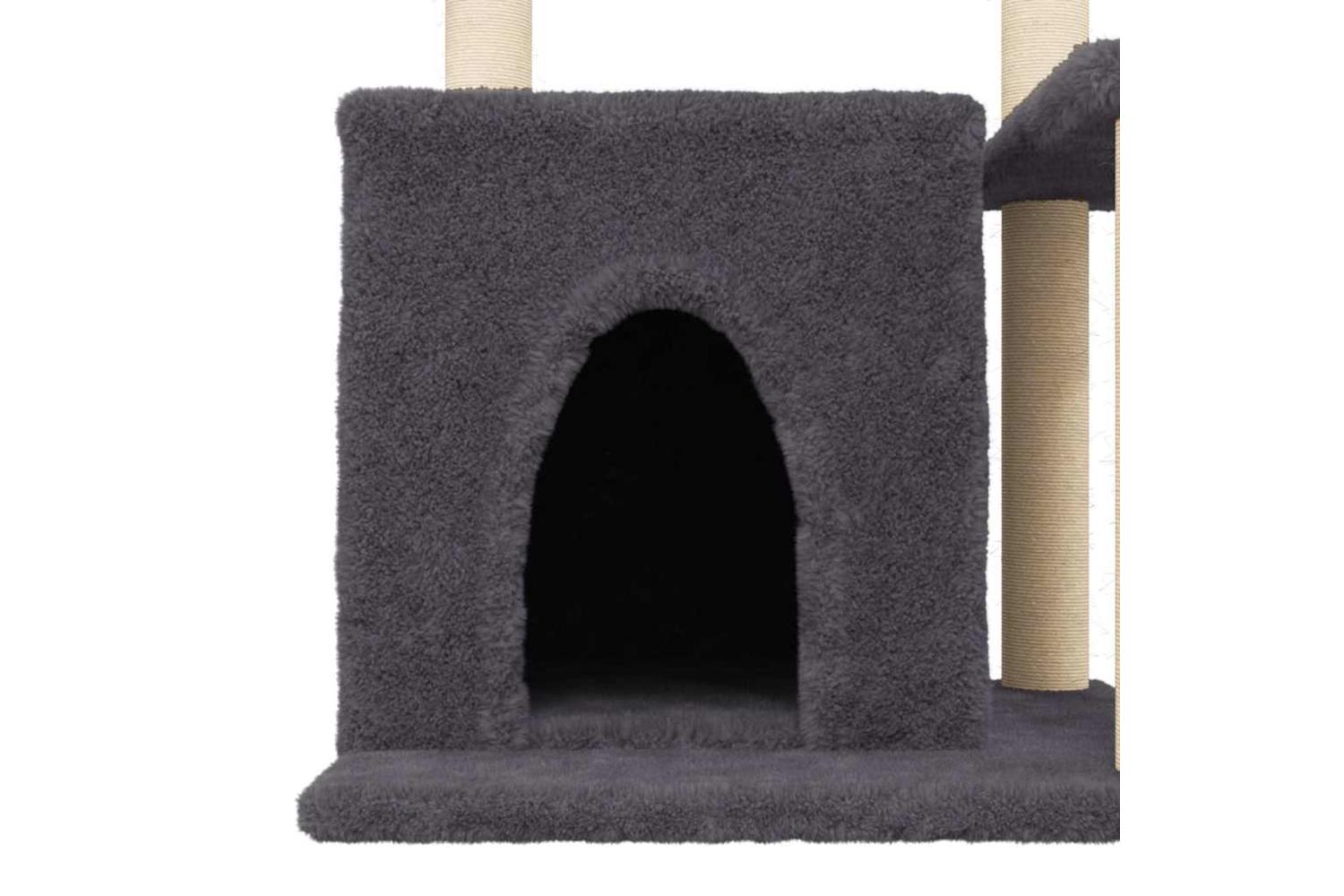 Vidaxl Cat Tree With Sisal Scratching Posts Dark Grey 83 Cm-7