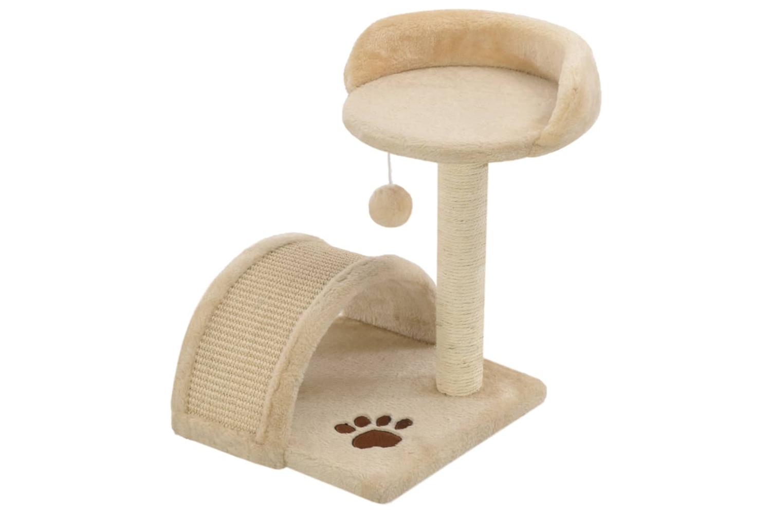 Vidaxl Cat Tree With Sisal Scratching Post 40 Cm Beige And Brown-2