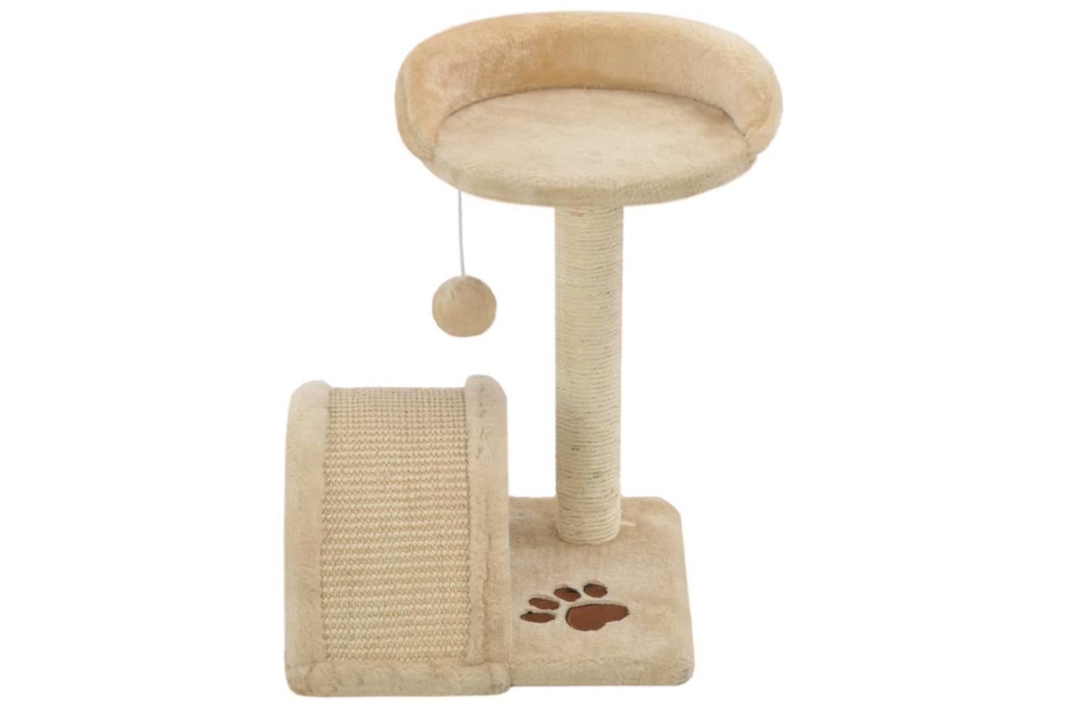 Vidaxl Cat Tree With Sisal Scratching Post 40 Cm Beige And Brown-4