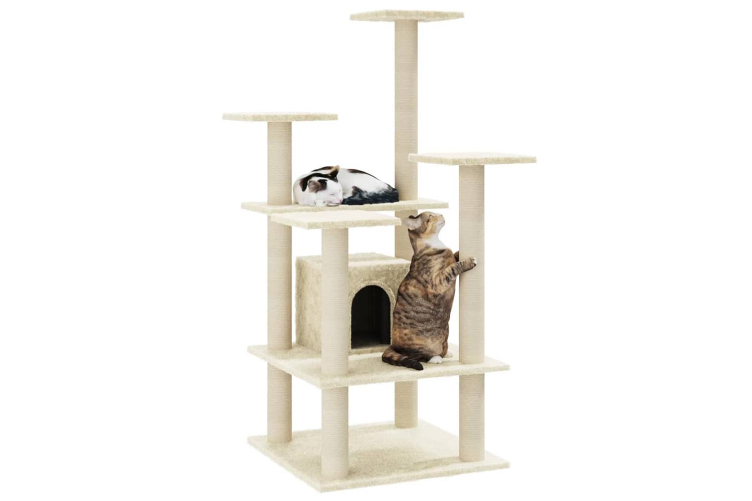 Vidaxl Cat Tree With Sisal Scratching Posts Cream 110 Cm-3