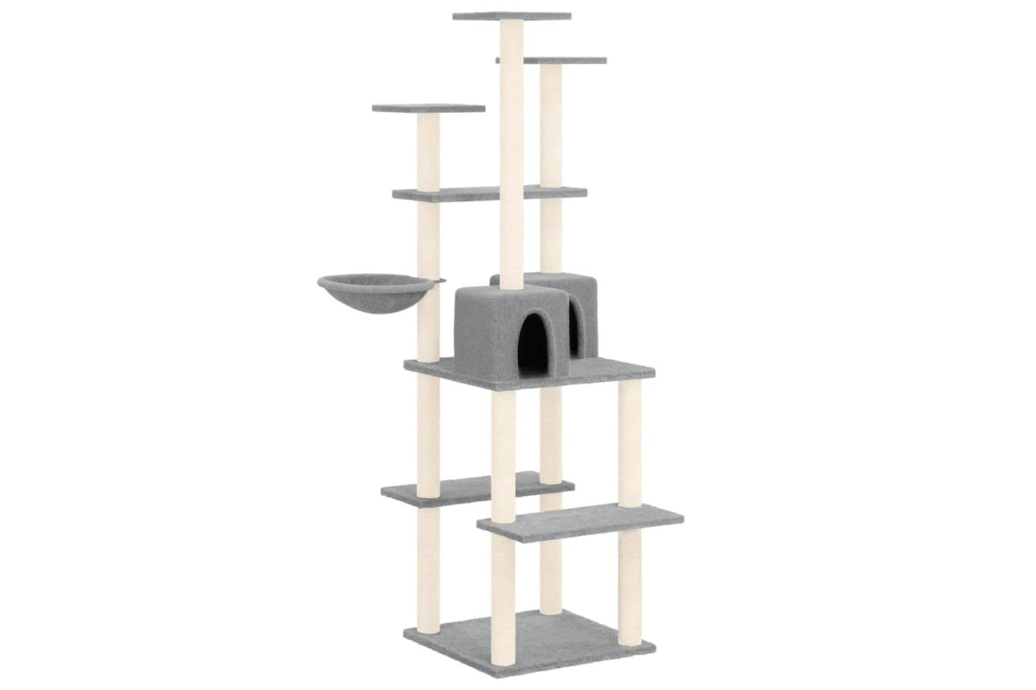 Vidaxl Cat Tree With Sisal Scratching Posts Light Grey 167 Cm-2
