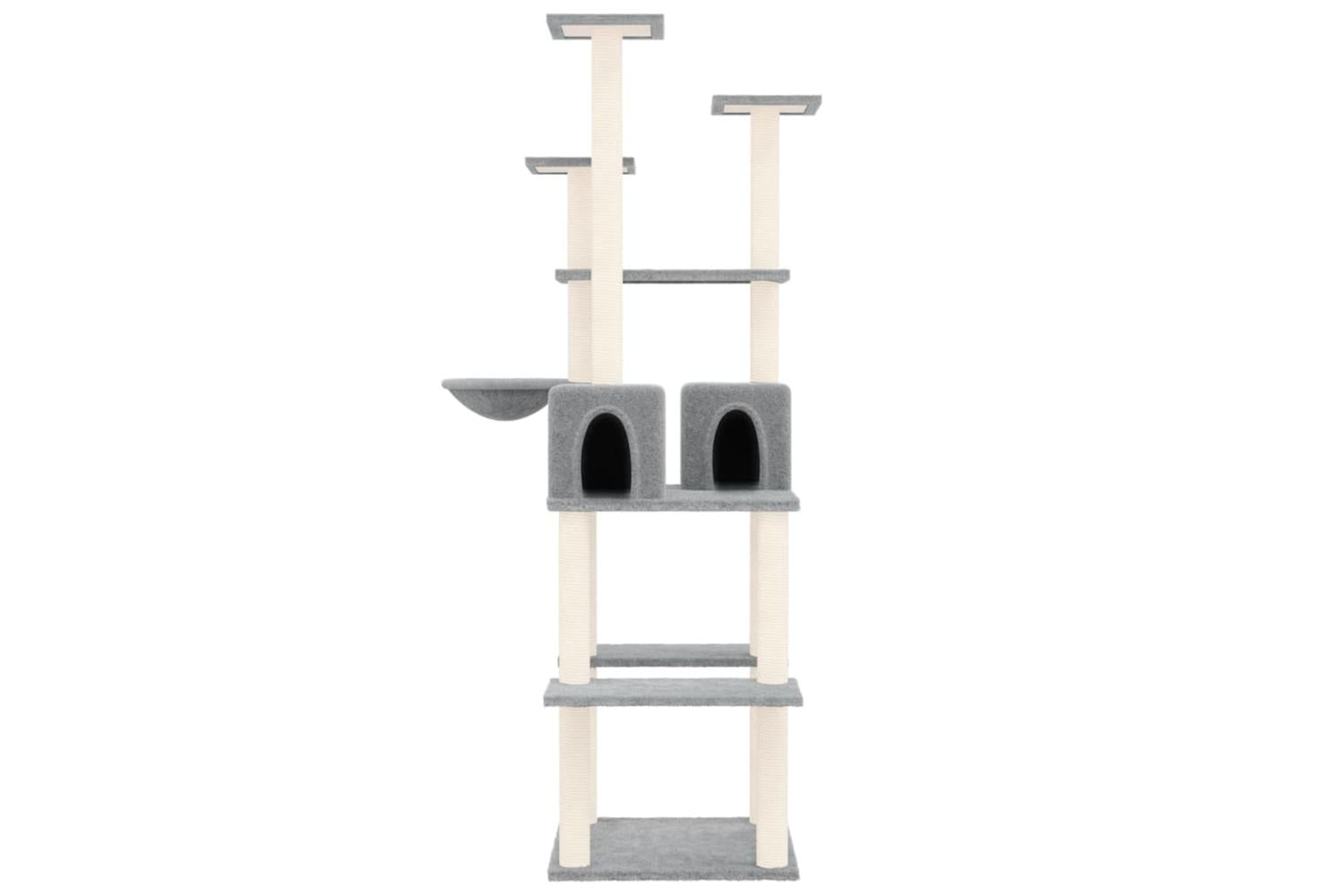 Vidaxl Cat Tree With Sisal Scratching Posts Light Grey 167 Cm-3