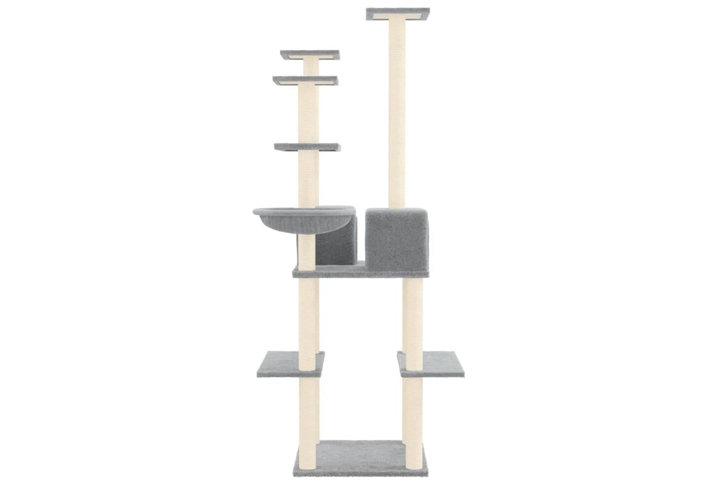 Vidaxl Cat Tree With Sisal Scratching Posts Light Grey 167 Cm-4