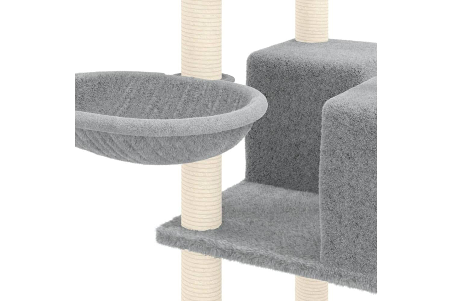 Vidaxl Cat Tree With Sisal Scratching Posts Light Grey 167 Cm-6