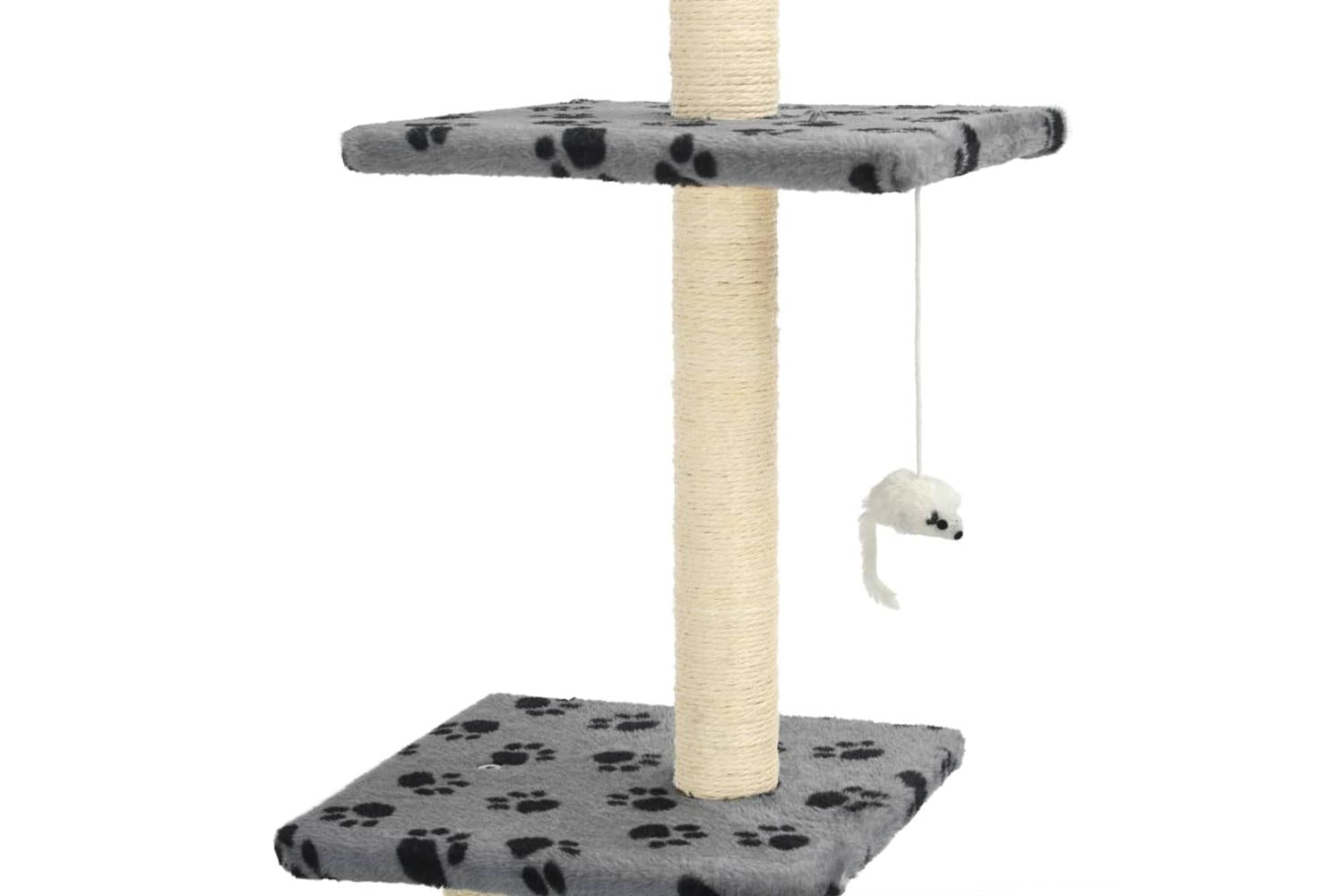Vidaxl Cat Tree With Sisal Scratching Posts 260 Cm Grey Paw Prints-4