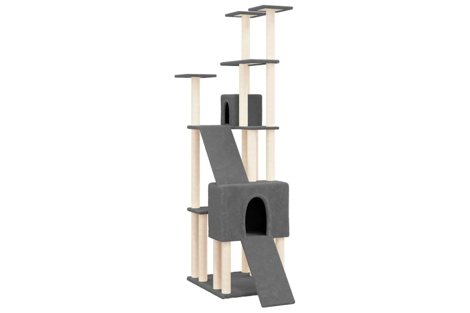 Vidaxl Cat Tree With Sisal Scratching Posts Dark Grey 190 Cm-2