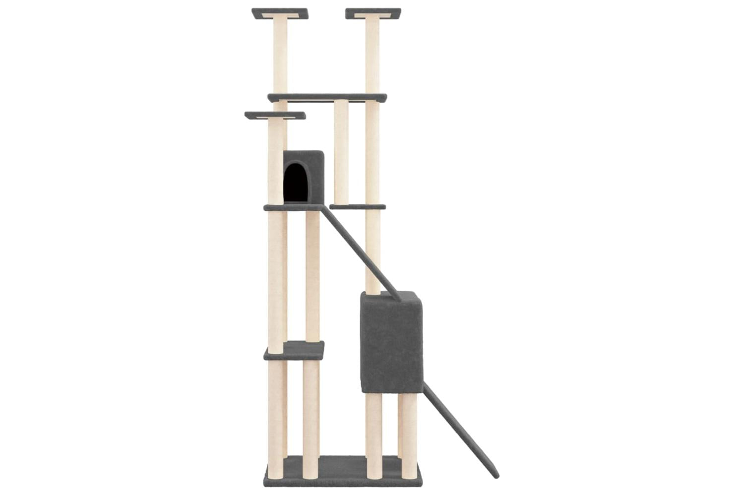 Vidaxl Cat Tree With Sisal Scratching Posts Dark Grey 190 Cm-4