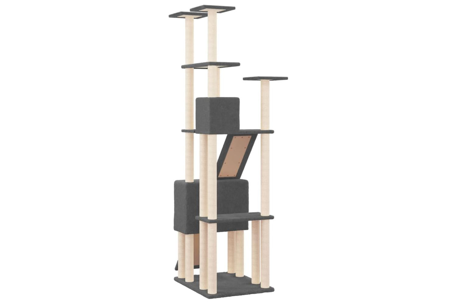 Vidaxl Cat Tree With Sisal Scratching Posts Dark Grey 190 Cm-5