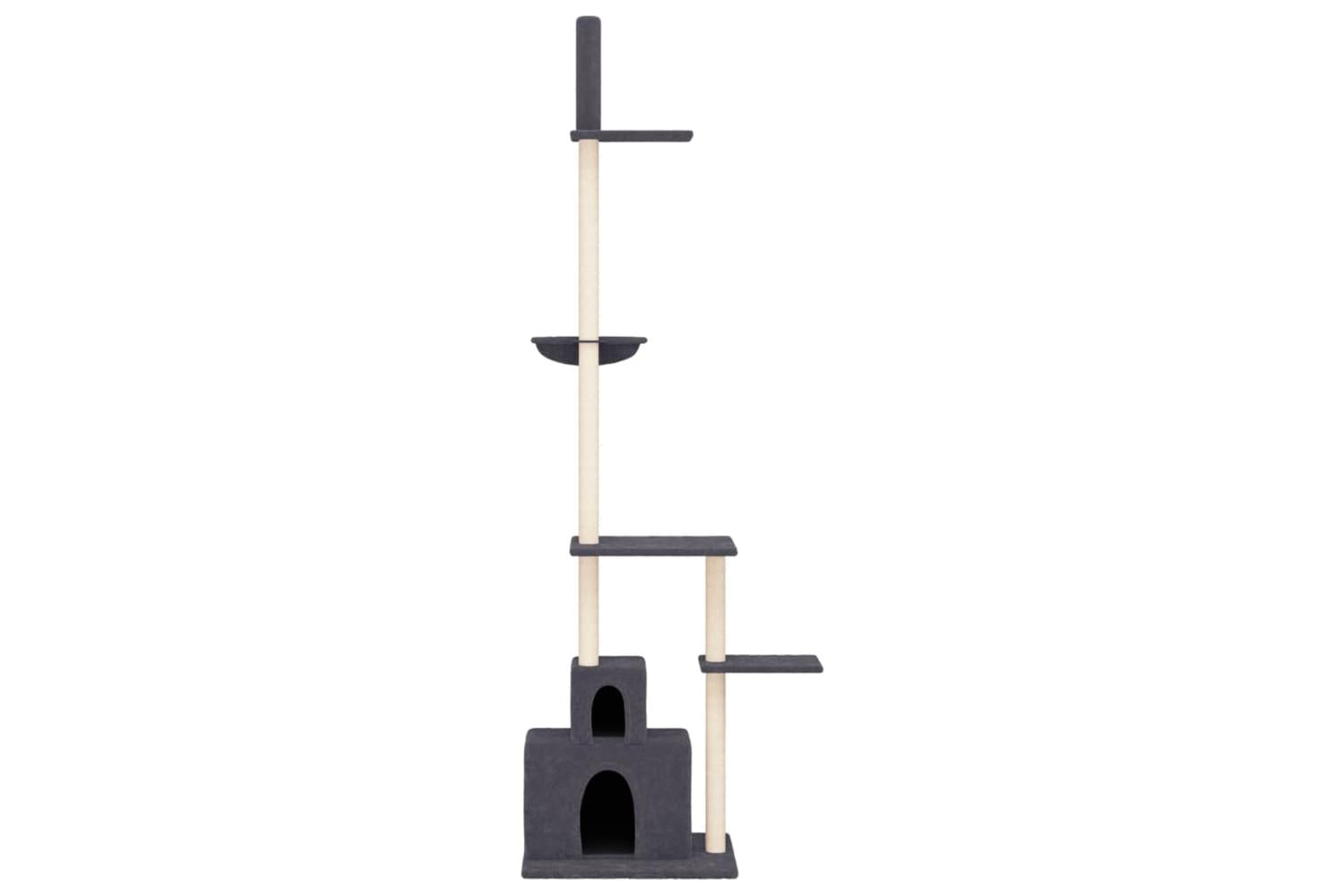Vidaxl Floor To Ceiling Cat Tree Dark Grey 2505-2765 Cm-3