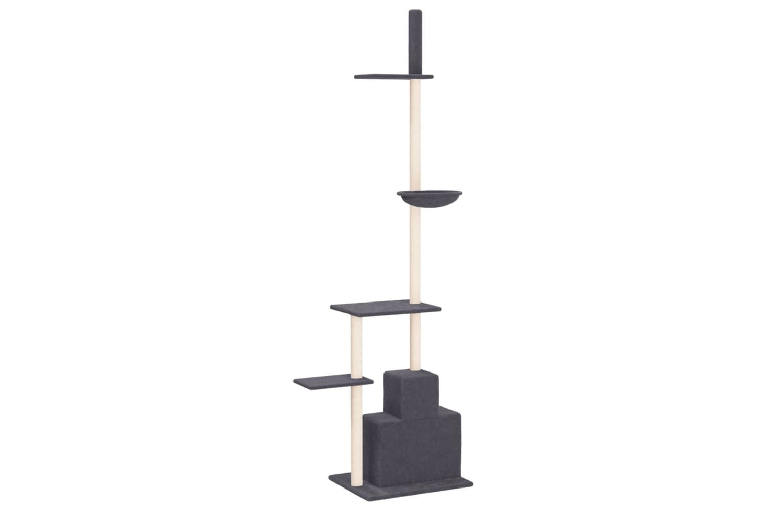 Vidaxl Floor To Ceiling Cat Tree Dark Grey 2505-2765 Cm-5