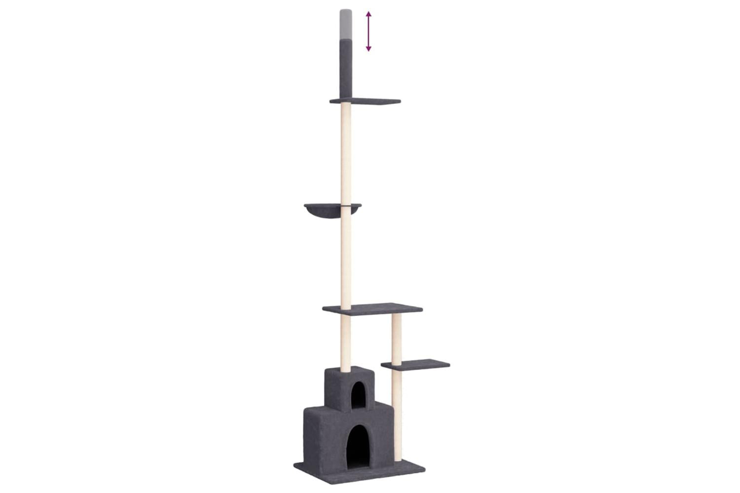 Vidaxl Floor To Ceiling Cat Tree Dark Grey 2505-2765 Cm-6