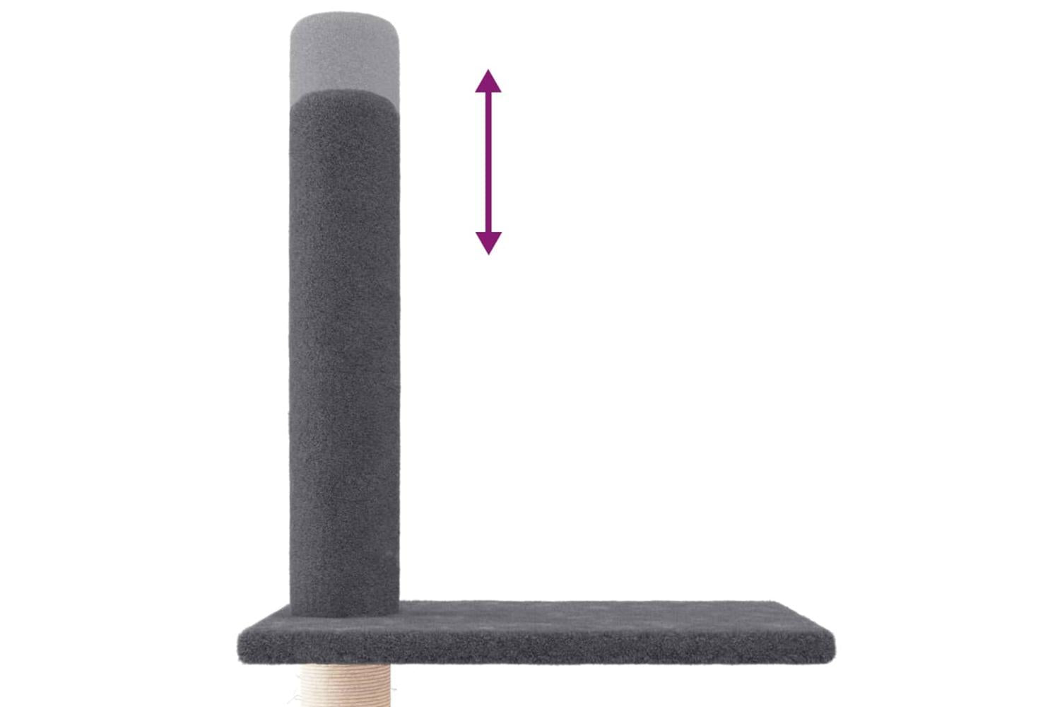 Vidaxl Floor To Ceiling Cat Tree Dark Grey 2505-2765 Cm-7