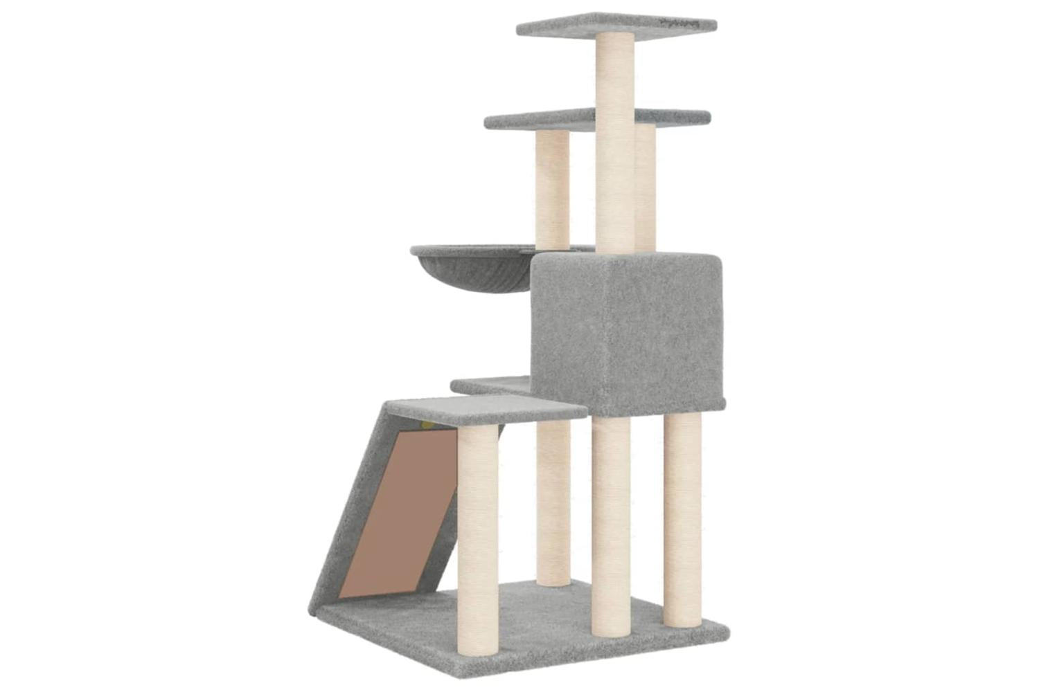 Vidaxl Cat Tree With Sisal Scratching Posts Light Grey 94 Cm-5