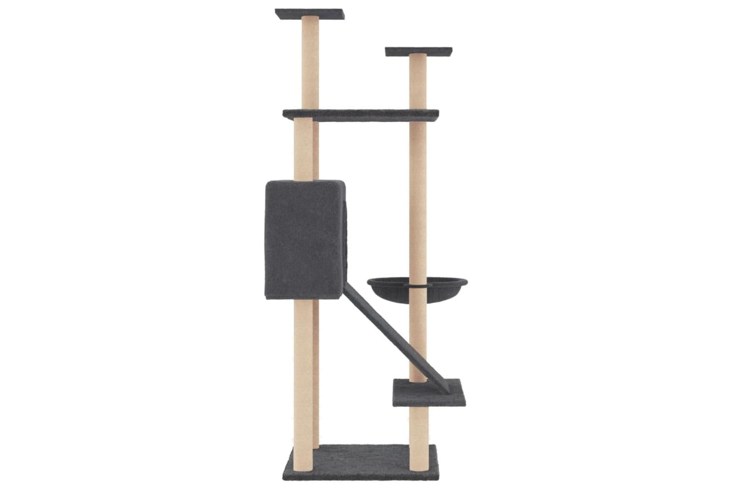 Vidaxl Cat Tree With Sisal Scratching Posts Dark Grey 153 Cm-4