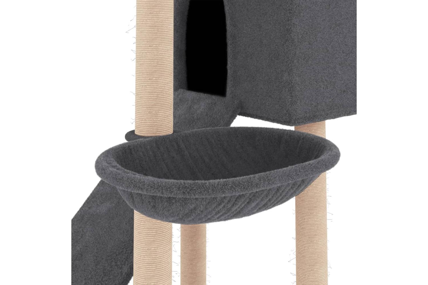 Vidaxl Cat Tree With Sisal Scratching Posts Dark Grey 153 Cm-7