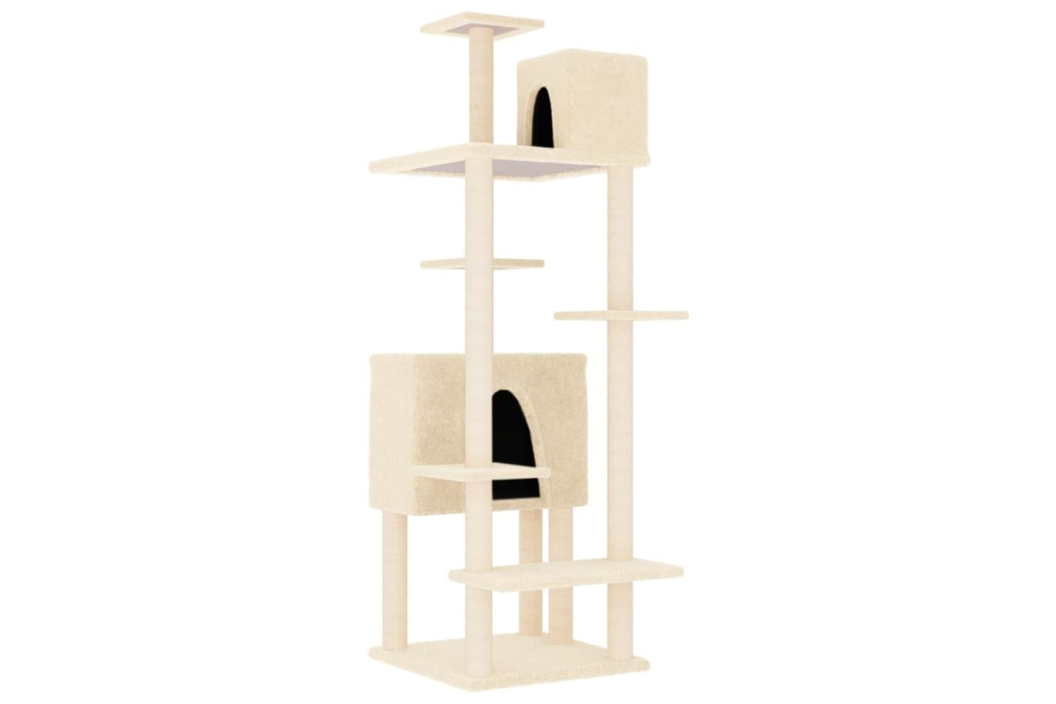 Vidaxl Cat Tree With Sisal Scratching Posts Cream 154 Cm