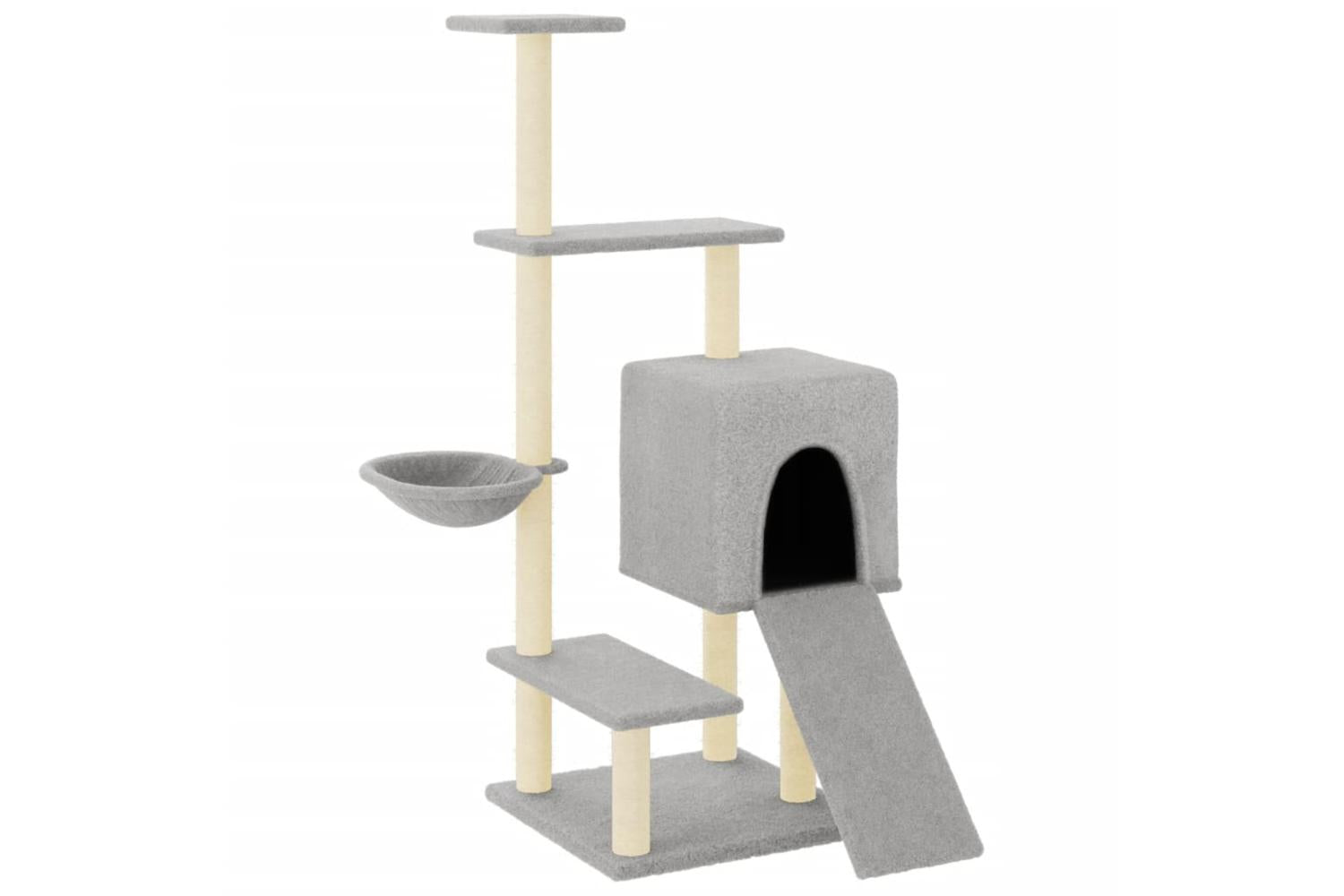 Vidaxl Cat Tree With Sisal Scratching Posts Light Grey 1305 Cm-2