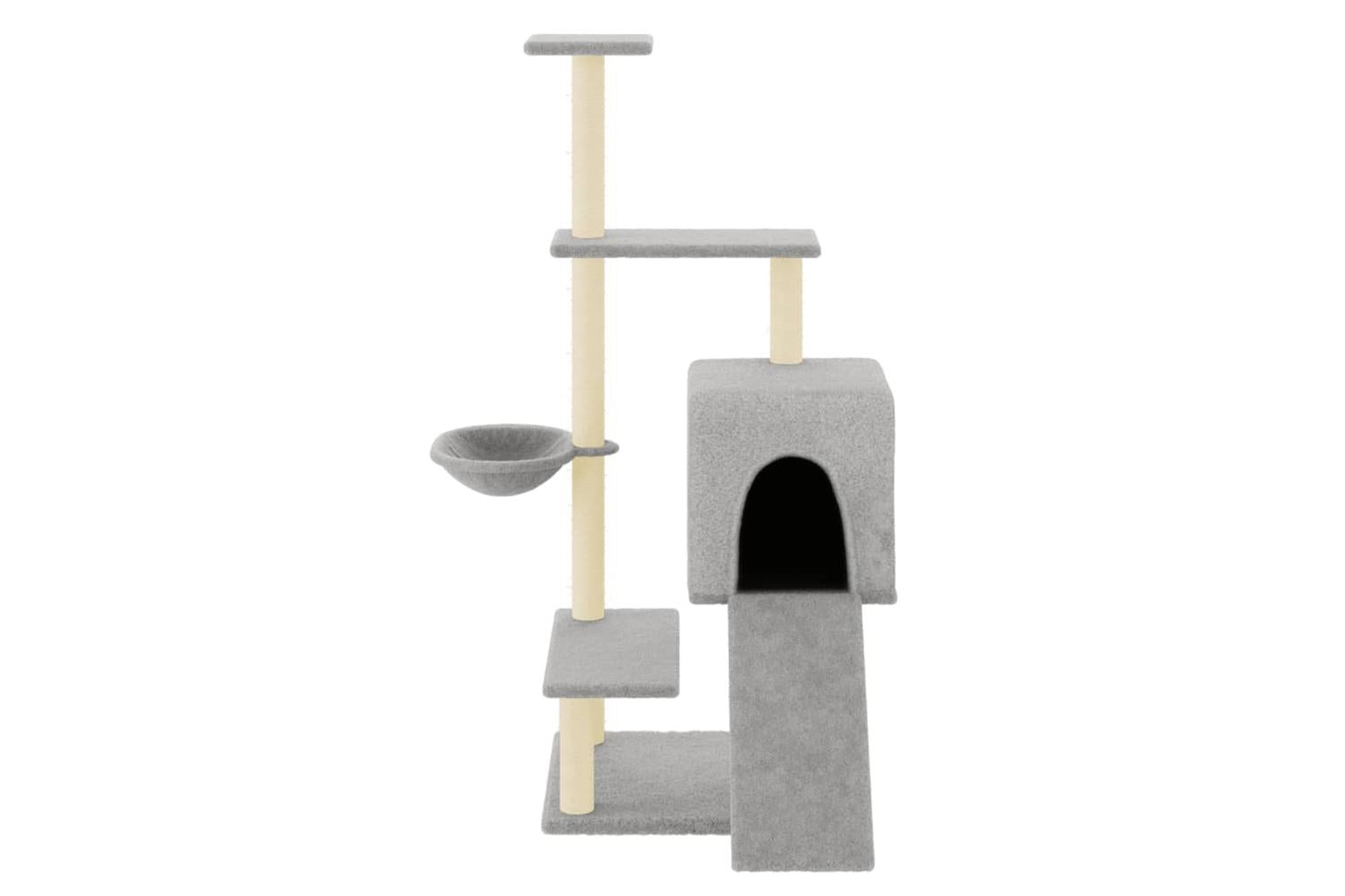 Vidaxl Cat Tree With Sisal Scratching Posts Light Grey 1305 Cm-3