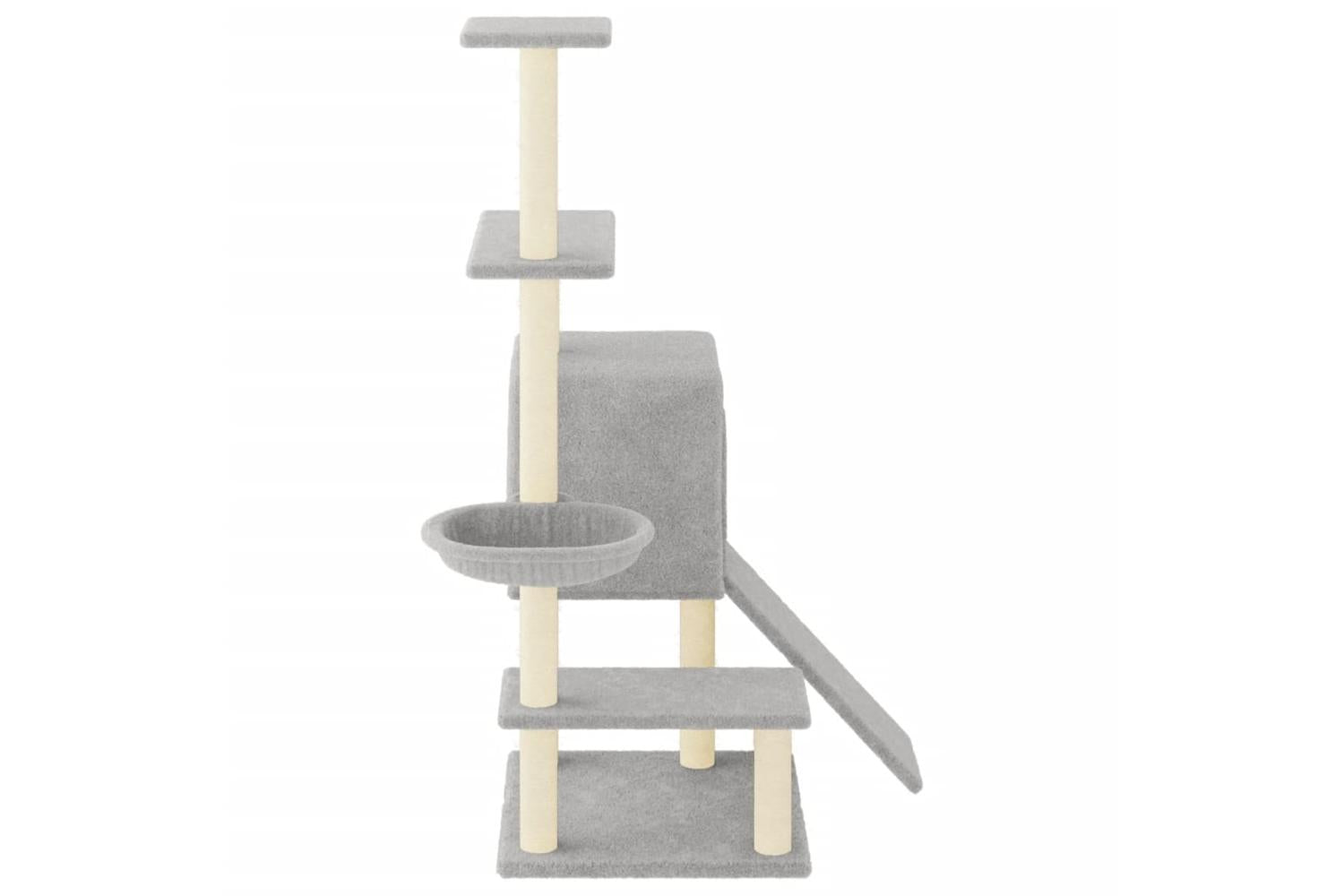 Vidaxl Cat Tree With Sisal Scratching Posts Light Grey 1305 Cm-4
