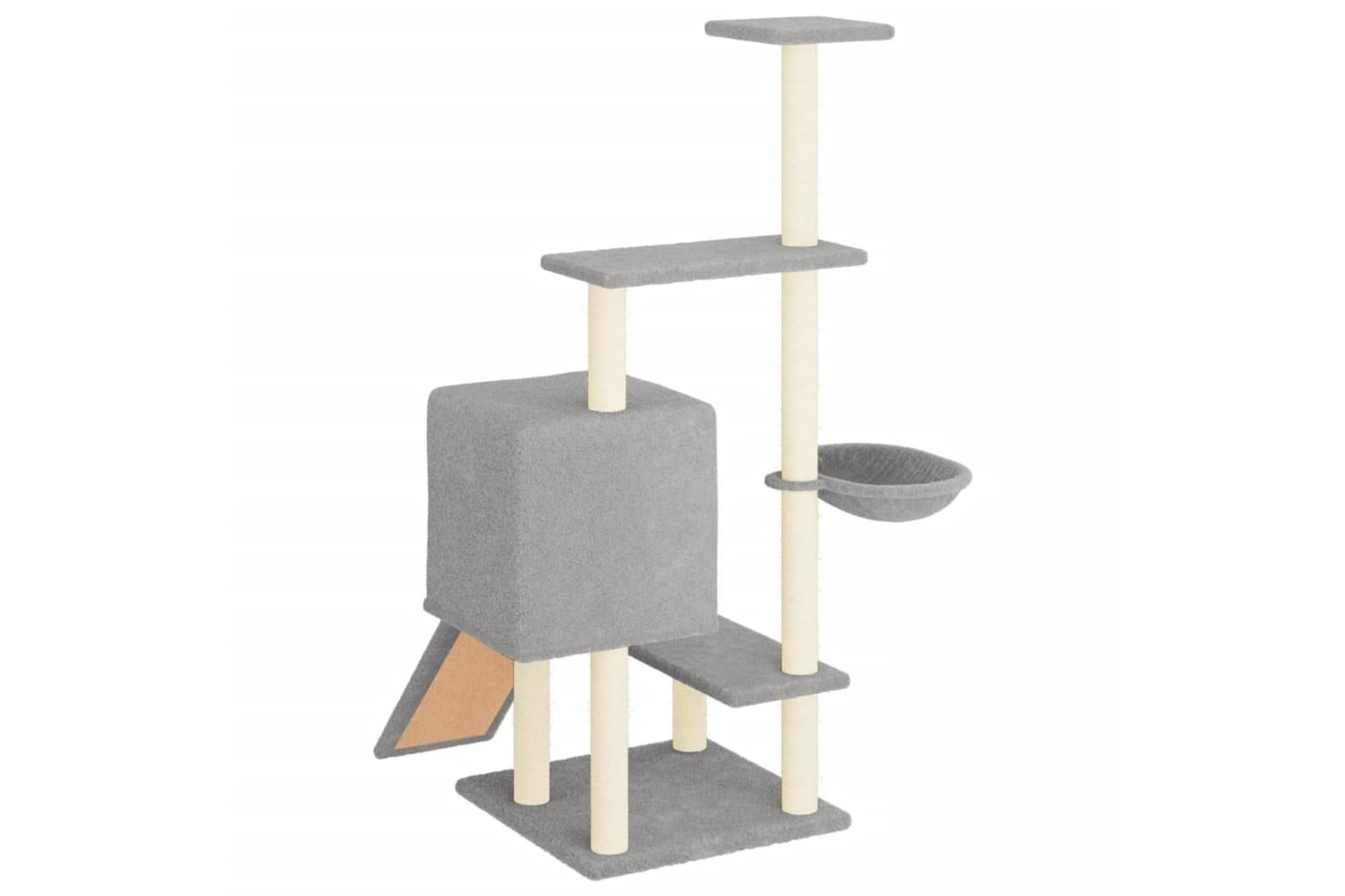 Vidaxl Cat Tree With Sisal Scratching Posts Light Grey 1305 Cm-5