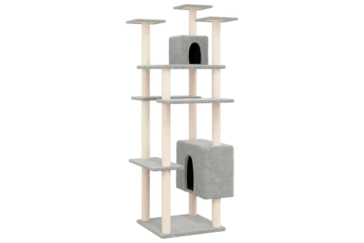 Vidaxl Cat Tree With Sisal Scratching Posts Light Grey 162 Cm-2