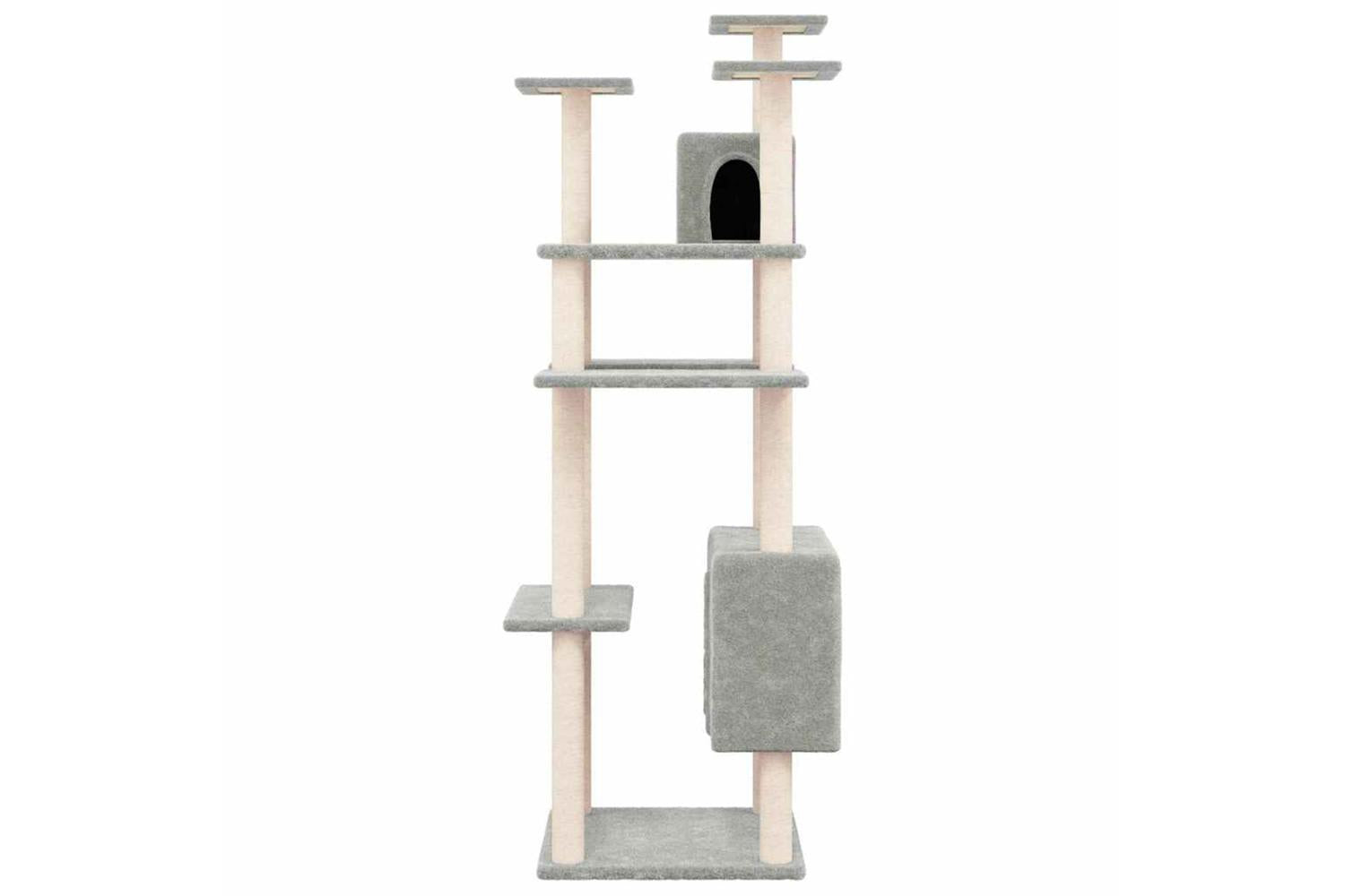 Vidaxl Cat Tree With Sisal Scratching Posts Light Grey 162 Cm-3