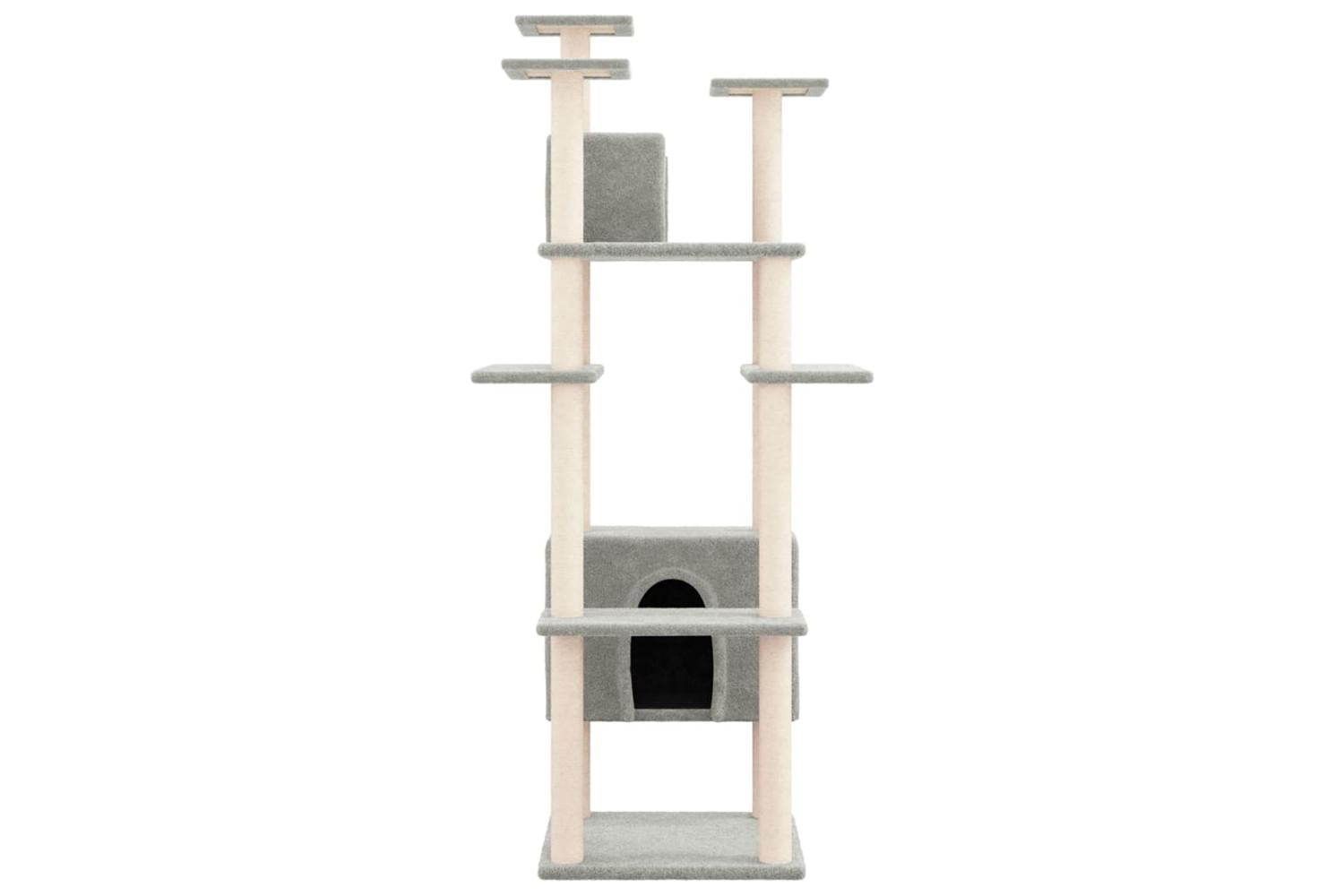Vidaxl Cat Tree With Sisal Scratching Posts Light Grey 162 Cm-4
