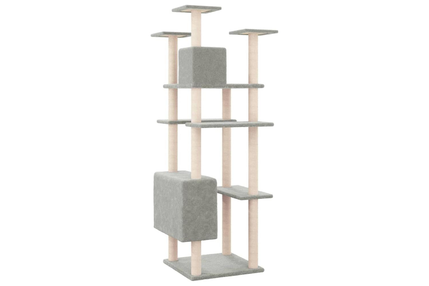 Vidaxl Cat Tree With Sisal Scratching Posts Light Grey 162 Cm-5