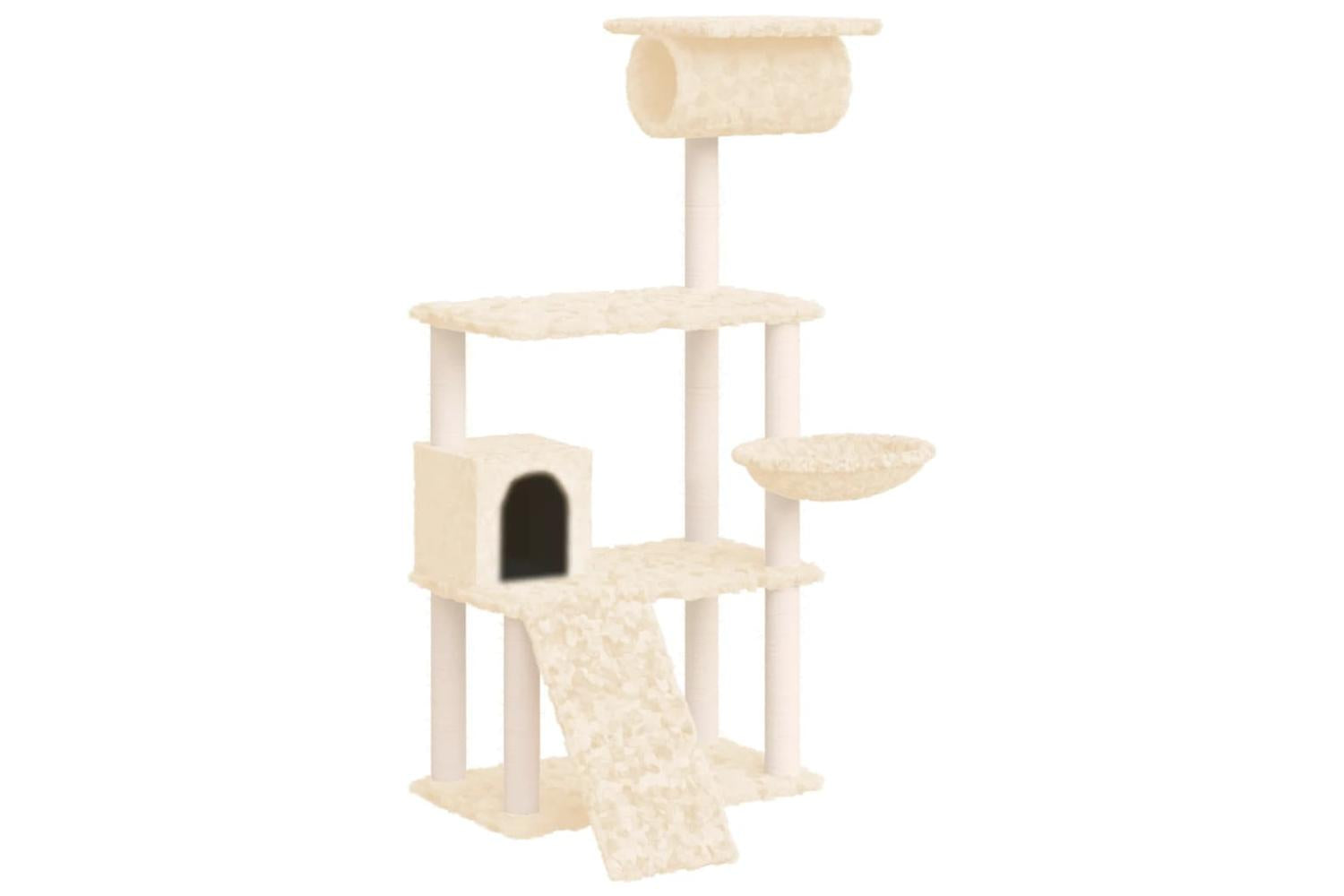 Vidaxl Cat Tree With Sisal Scratching Posts Cream 131 Cm