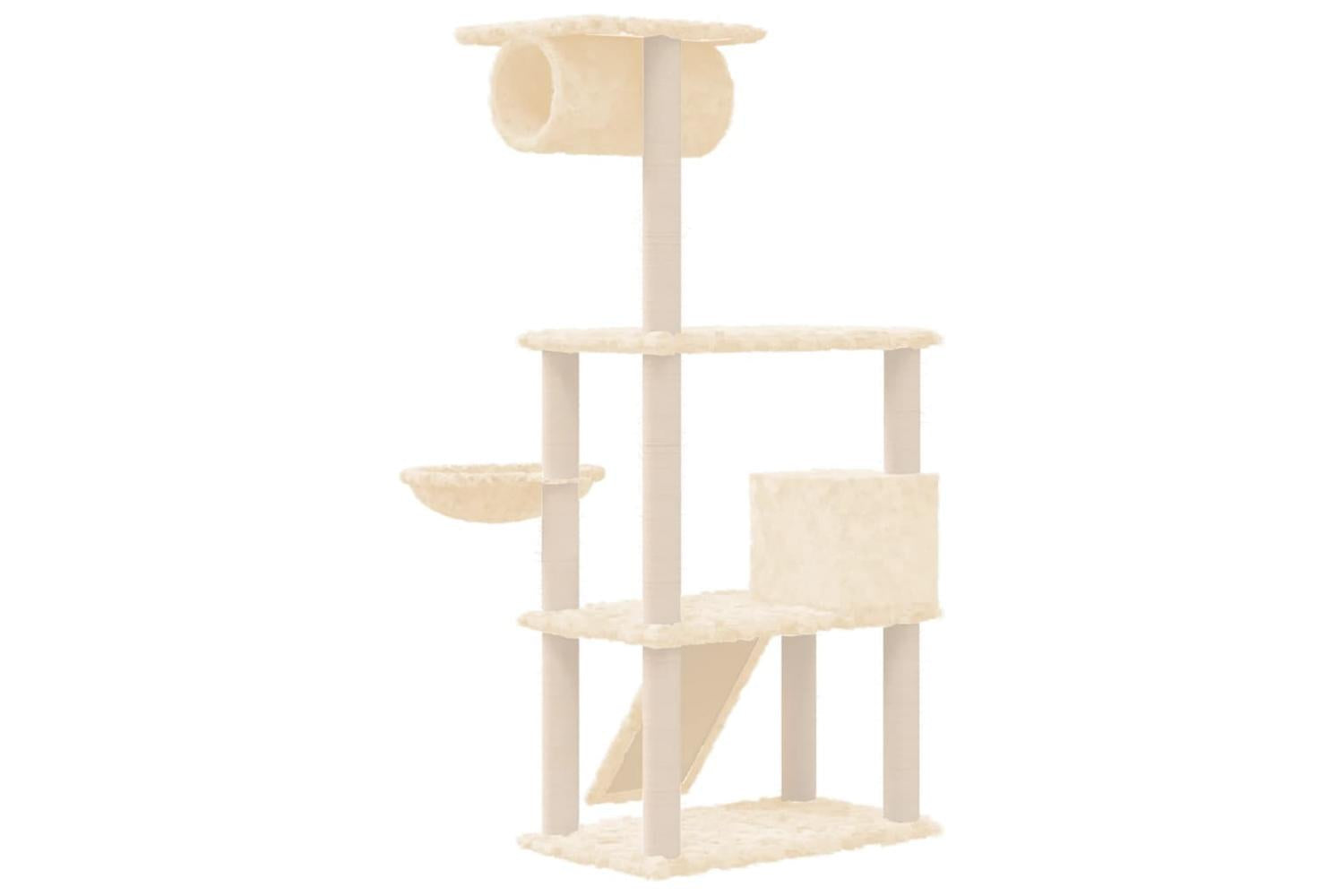 Vidaxl Cat Tree With Sisal Scratching Posts Cream 131 Cm-5