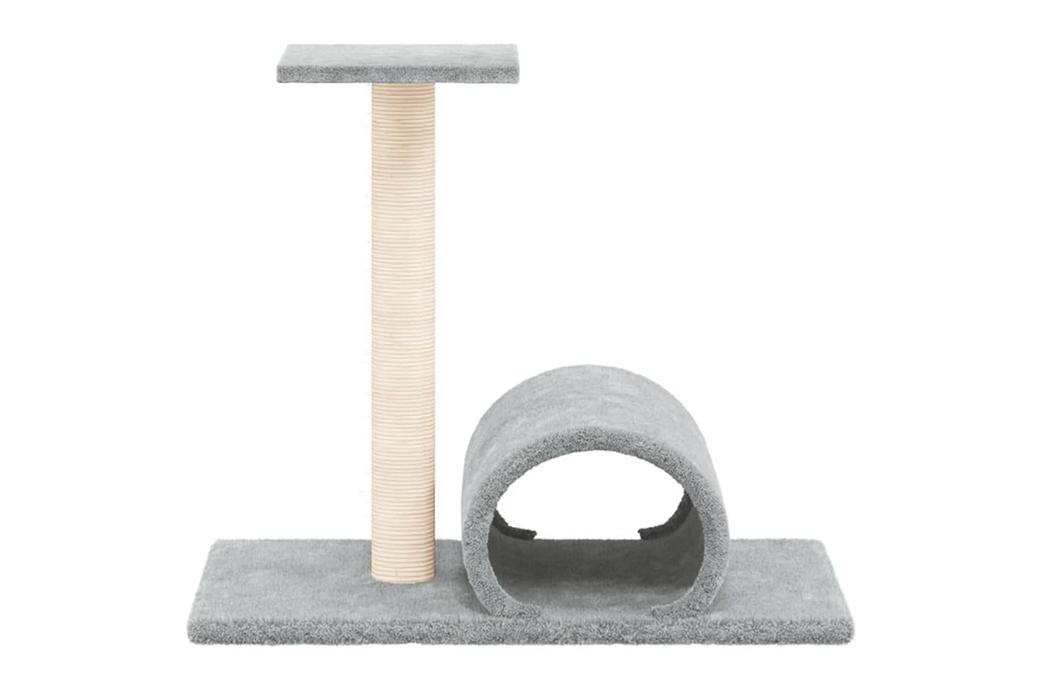 Vidaxl Cat Scratching Post With Tunnel Light Grey 60x345x50 Cm-3