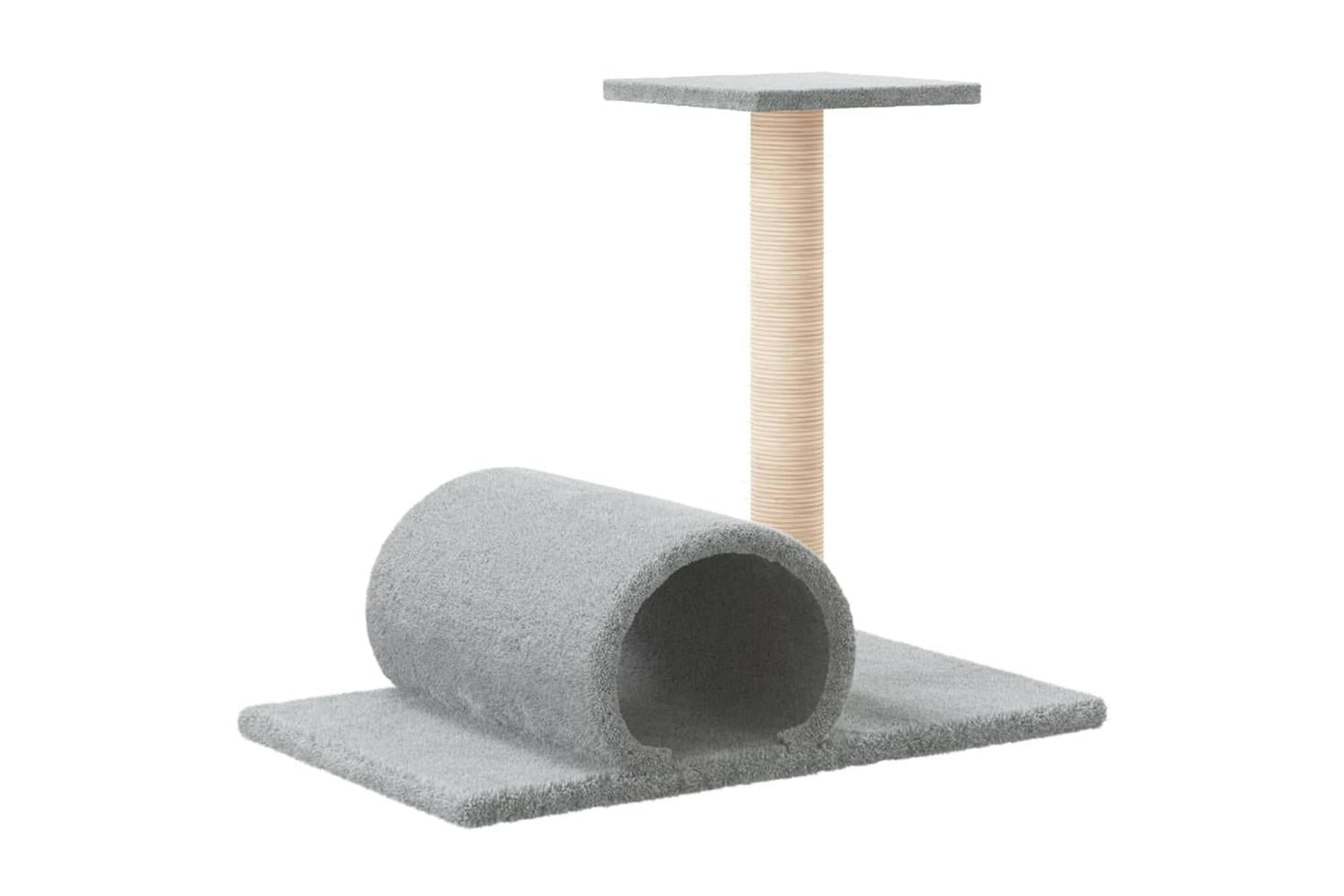 Vidaxl Cat Scratching Post With Tunnel Light Grey 60x345x50 Cm-5