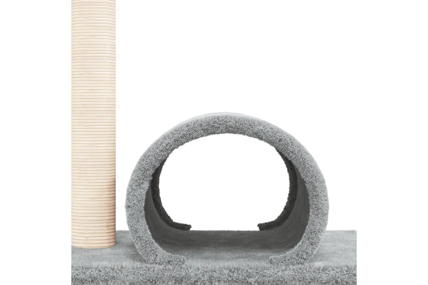Vidaxl Cat Scratching Post With Tunnel Light Grey 60x345x50 Cm-6