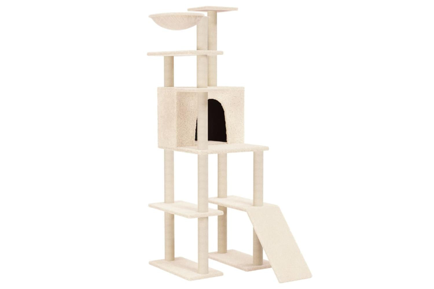 Vidaxl Cat Tree With Sisal Scratching Posts Cream 166 Cm-2