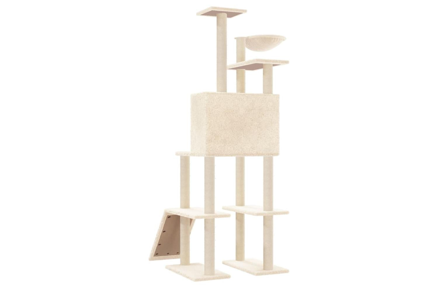 Vidaxl Cat Tree With Sisal Scratching Posts Cream 166 Cm-5
