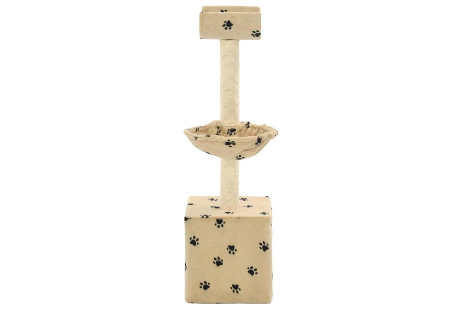 Vidaxl Cat Tree With Sisal Scratching Posts 105 Cm Paw Prints Beige-3