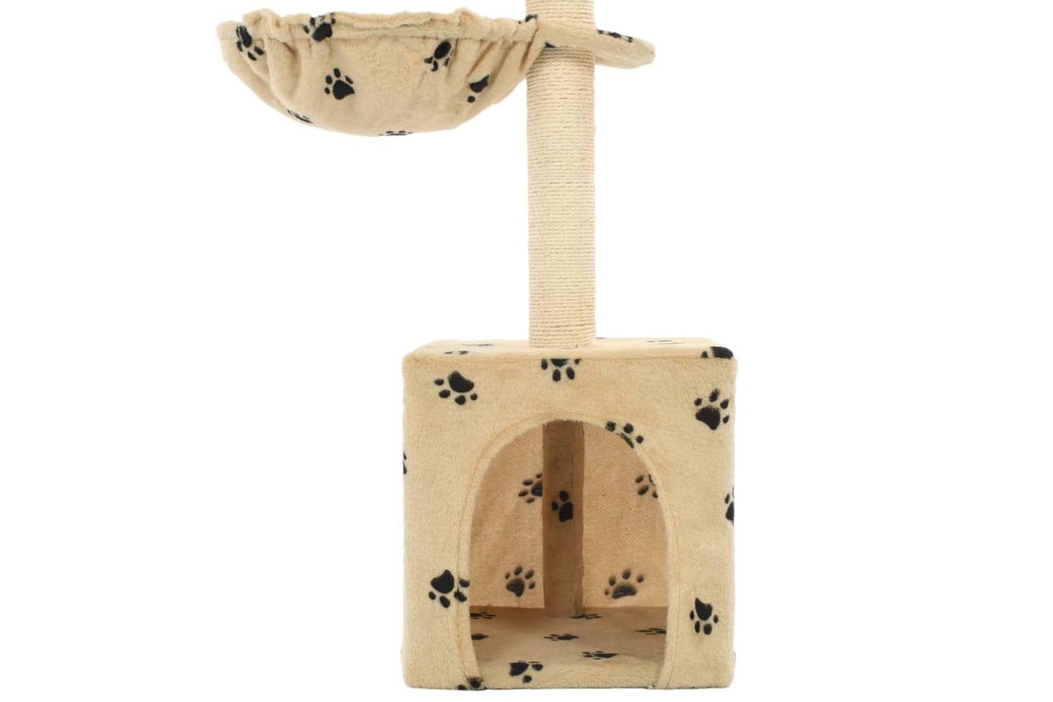 Vidaxl Cat Tree With Sisal Scratching Posts 105 Cm Paw Prints Beige-5