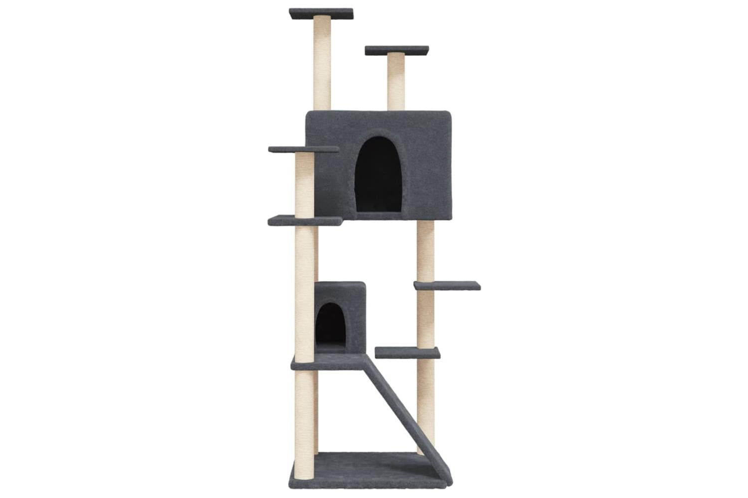 Vidaxl Cat Tree With Sisal Scratching Posts Dark Grey 153 Cm-3