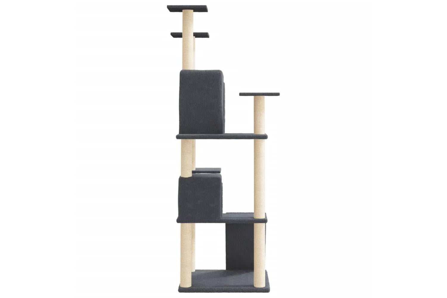 Vidaxl Cat Tree With Sisal Scratching Posts Dark Grey 153 Cm-4