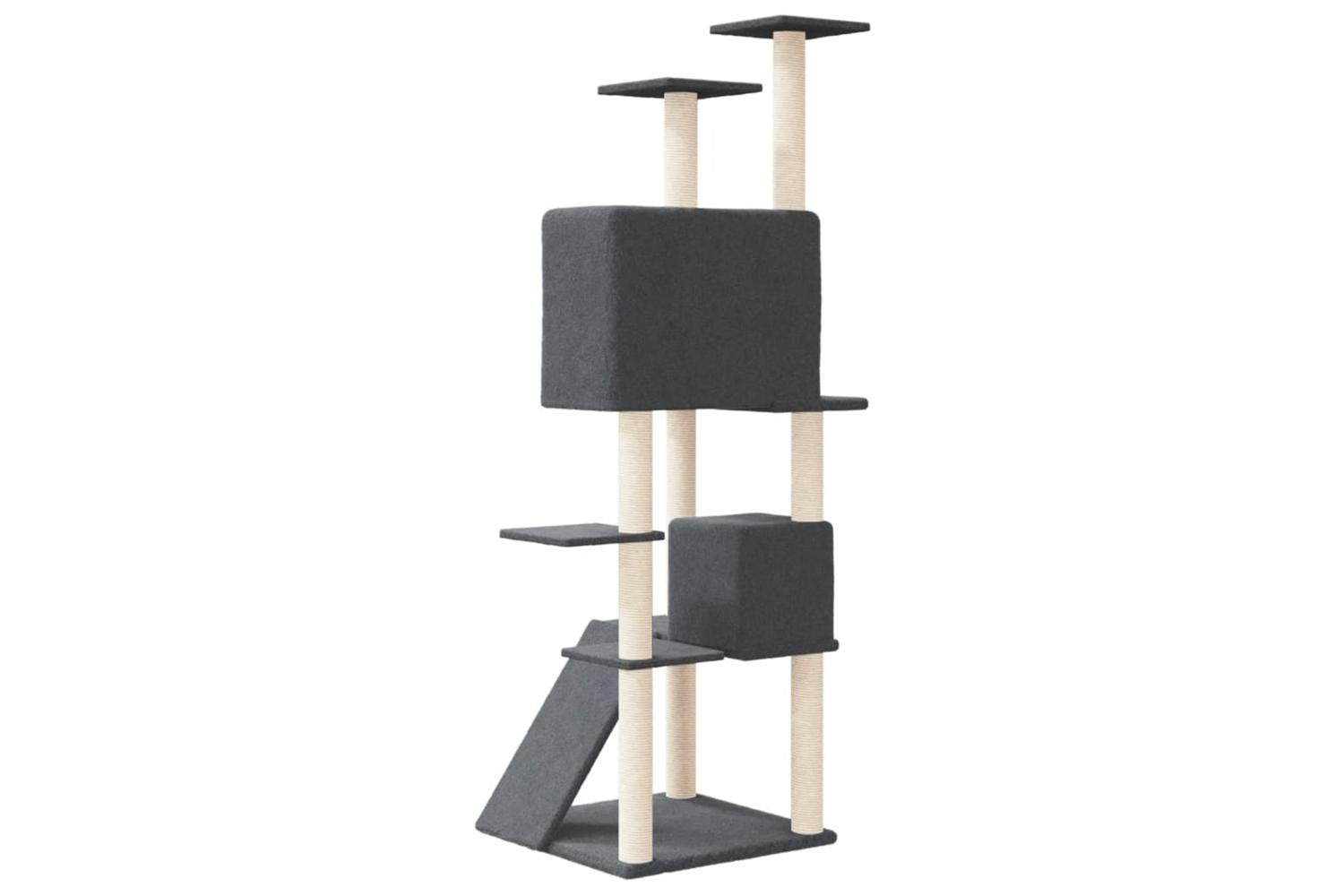 Vidaxl Cat Tree With Sisal Scratching Posts Dark Grey 153 Cm-5