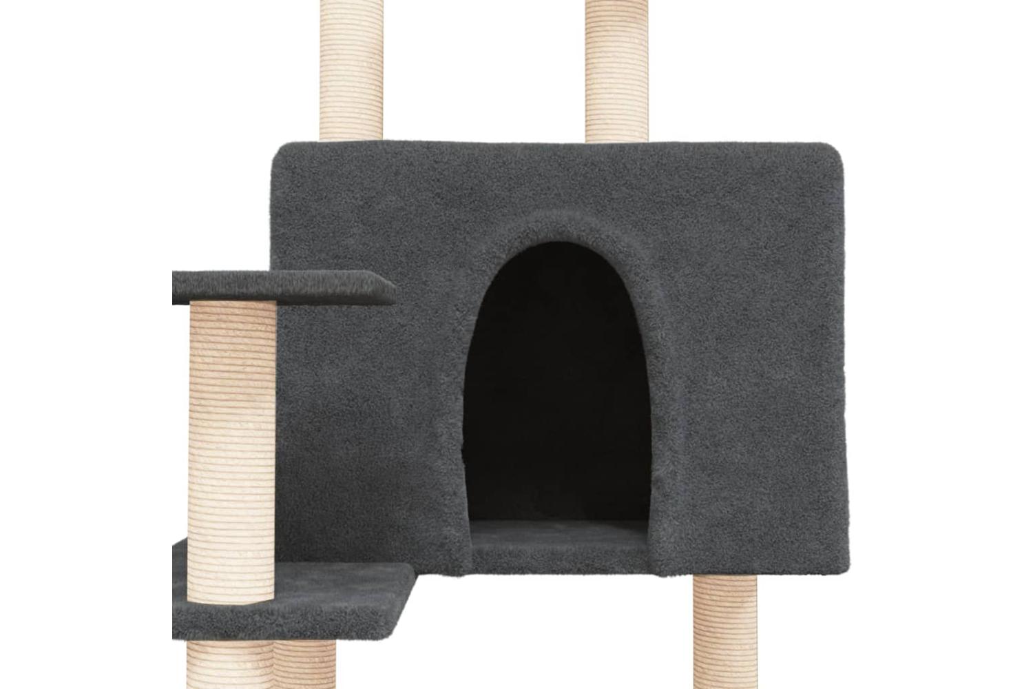 Vidaxl Cat Tree With Sisal Scratching Posts Dark Grey 153 Cm-6