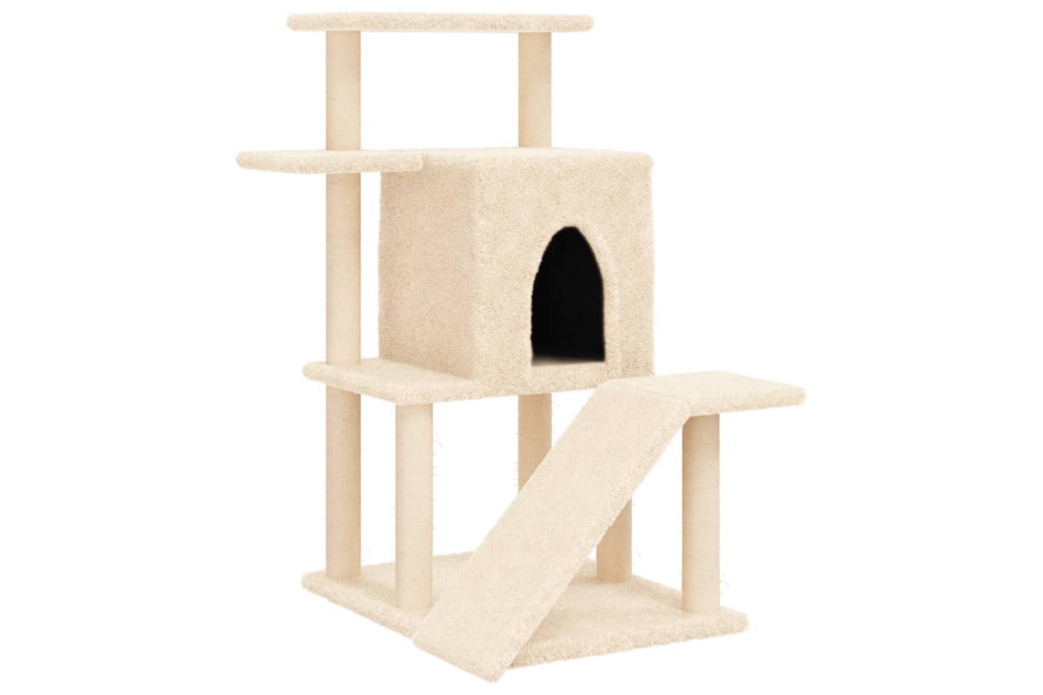 Vidaxl Cat Tree With Sisal Scratching Posts Cream 97 Cm