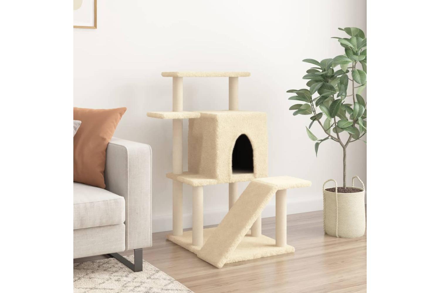 Vidaxl Cat Tree With Sisal Scratching Posts Cream 97 Cm-3