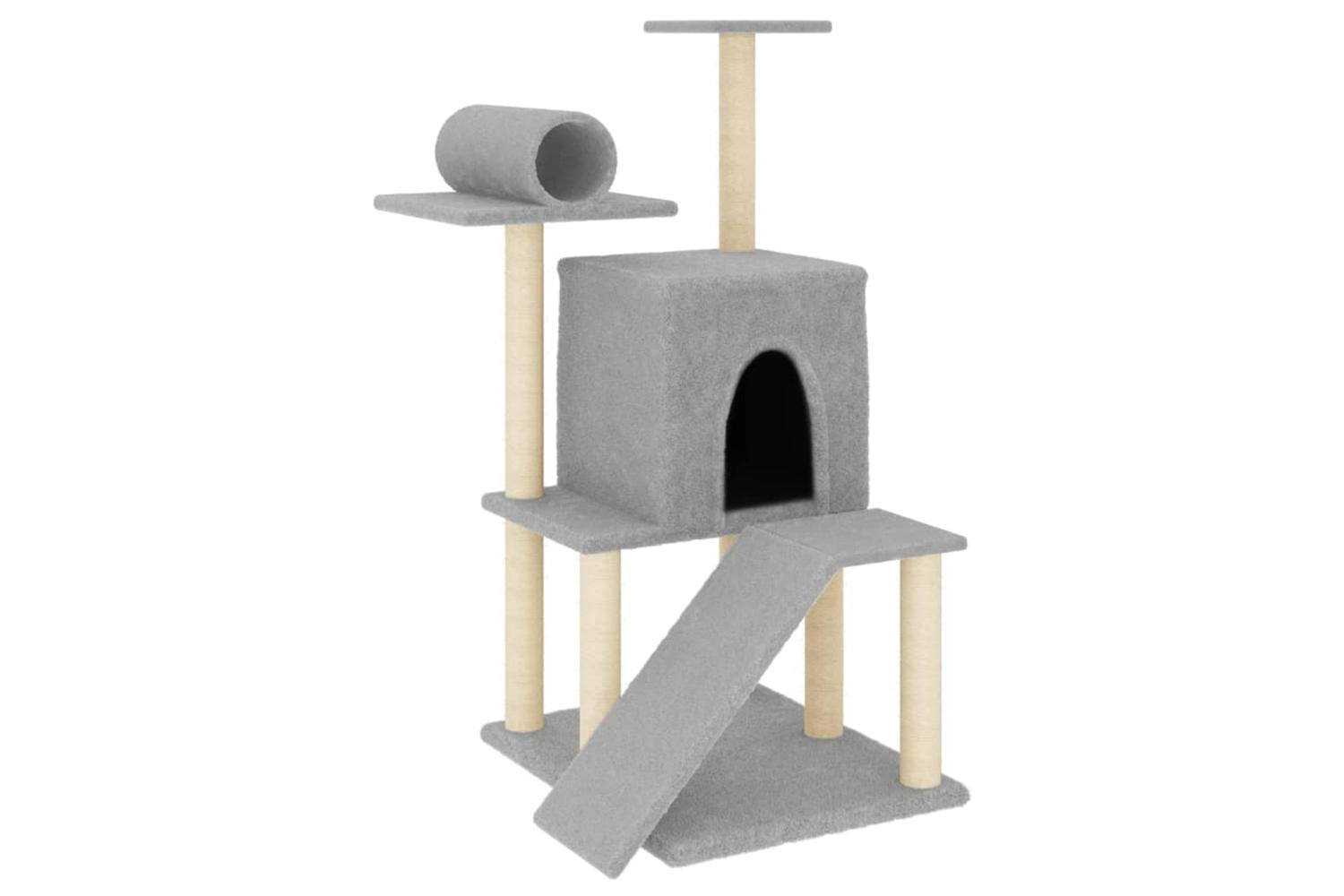 Vidaxl Cat Tree With Sisal Scratching Posts Light Grey 1105 Cm-2